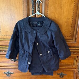 Marc by Marc Jacobs Navy Cropped Blazer with Decorative Buttons